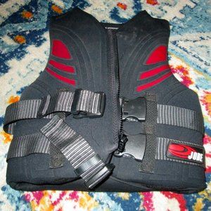 Jobe Youth Ski Life Vest Jacket Black & Red Adjustable 25-29” 50-90 pounds